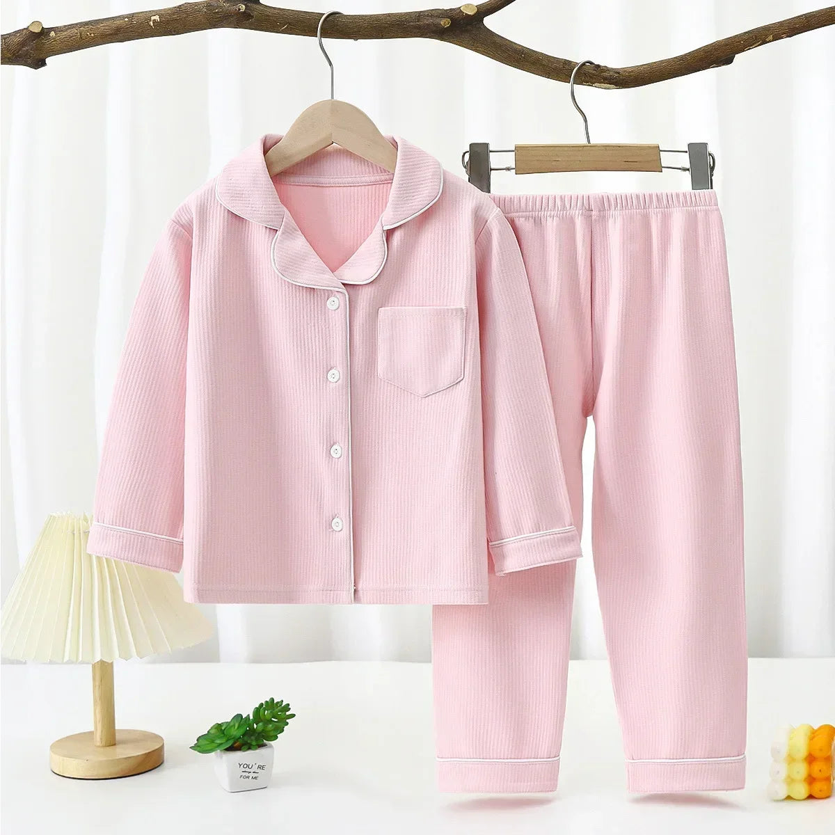 Kids Solid Pajamas - Boys & Girls Sleepwear Set for 10-13 Years