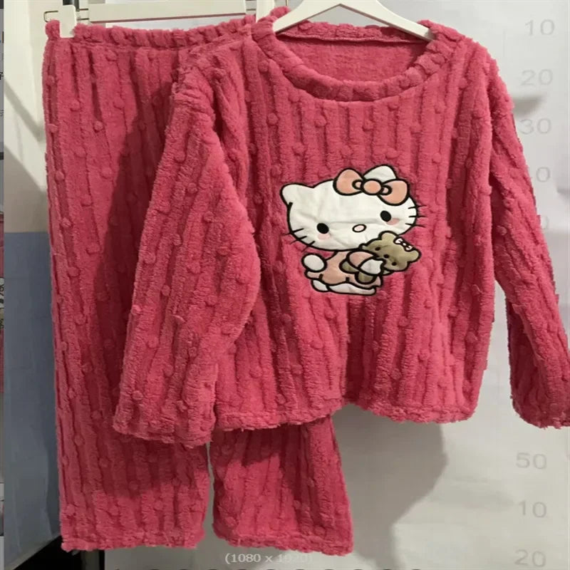 Hello Kitty Autumn Winter Fleecing Pajama Suit