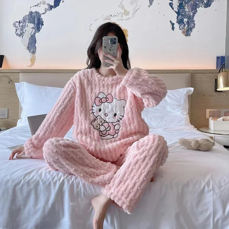 Hello Kitty Autumn Winter Fleecing Pajama Suit