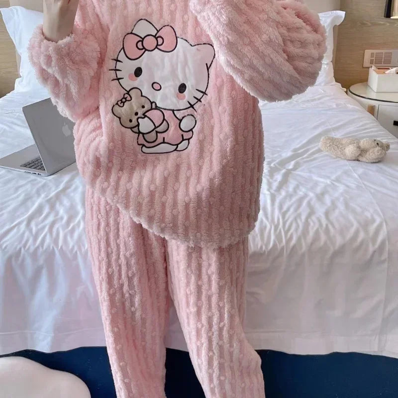 Hello Kitty Autumn Winter Fleecing Pajama Suit